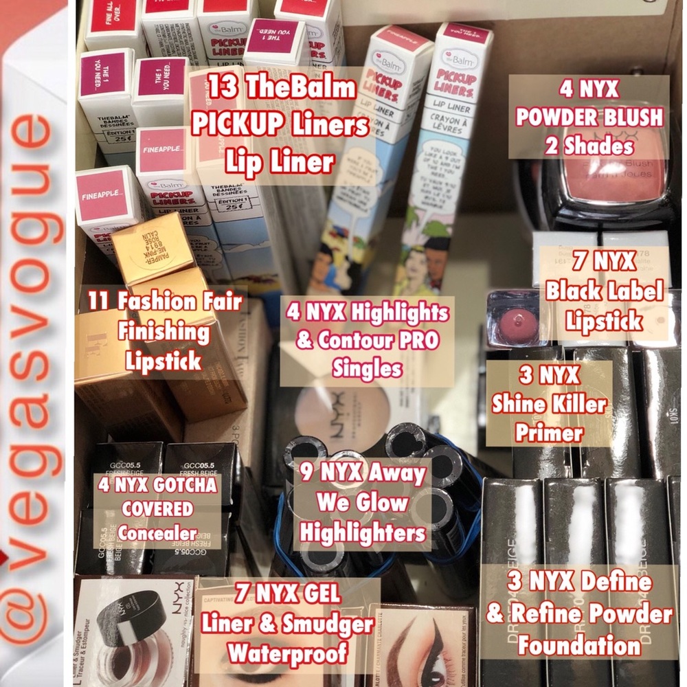 FOR RESELLERS!❗️65 PCS NYX, theBalm & Fashion Fair